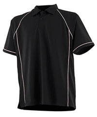 Finden & Hales Piped Performance Polo - Black/White*†