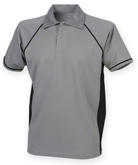Finden & Hales Piped Performance Polo - Gunmetal Grey/Black/Black*