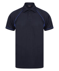 Finden & Hales Piped Performance Polo - Navy/Royal/Royal*