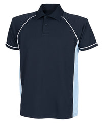 Finden & Hales Piped Performance Polo - Navy/Sky/White