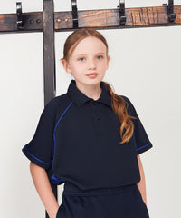 Finden & Hales Kids Piped Performance Polo - Black/White†