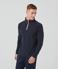 Finden & Hales ¼ Zip Long Sleeve Fleece Piped - Black/Red/White