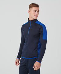 Finden & Hales ¼ Zip Mid-layer with Contrast Panelling - Black/Gunmetal Grey