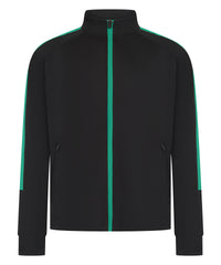 Finden & Hales Kids Knitted Tracksuit Top - Black/Emerald