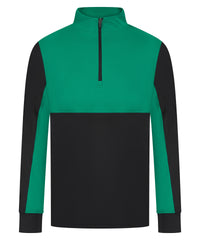 Finden & Hales ¼-Tracksuit Top - Black/Emerald