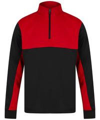 Finden & Hales ¼-Tracksuit Top - Black/Red