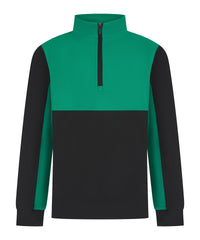 Finden & Hales Kids ¼-tracksuit Top - Black/Emerald