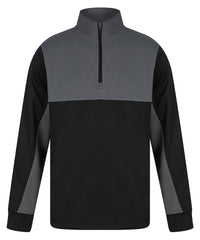 Finden & Hales Kids ¼-tracksuit Top - Black/Gunmetal Grey