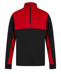 Finden & Hales Kids ¼-tracksuit Top - Black/Red