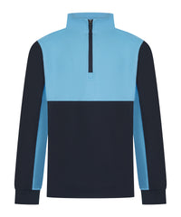 Finden & Hales Kids ¼-tracksuit Top - Navy/Sky