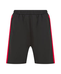 Finden & Hales Knitted Shorts with Zip Pockets - Black/Red
