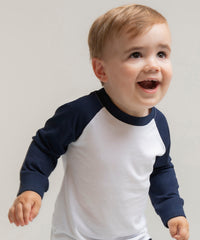 Larkwood Long Sleeve Baseball T-shirt - White/Navy