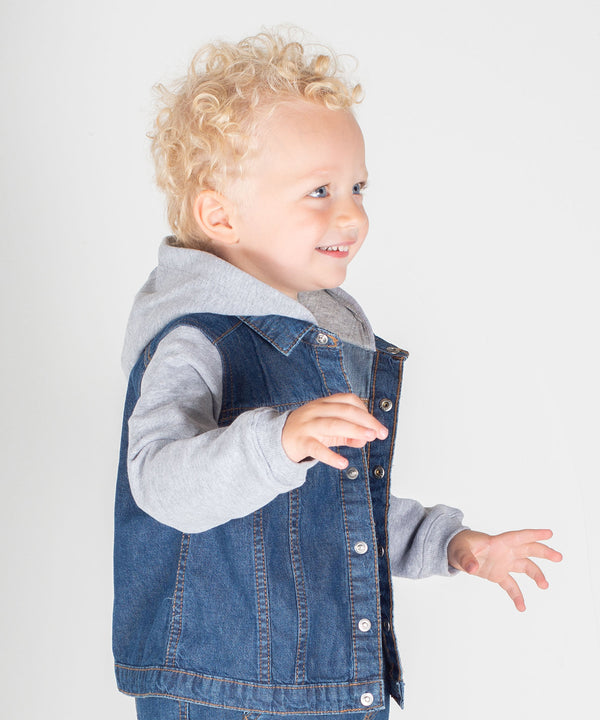 Larkwood Denim Jacket with Fleece Hood and Sleeves - Blue