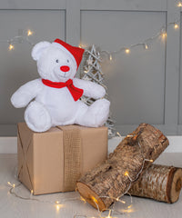 Mumbles Zippie Christmas Bear - White