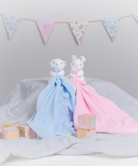 Mumbles Baby Animal Comforter with Rattle - Blue Bear