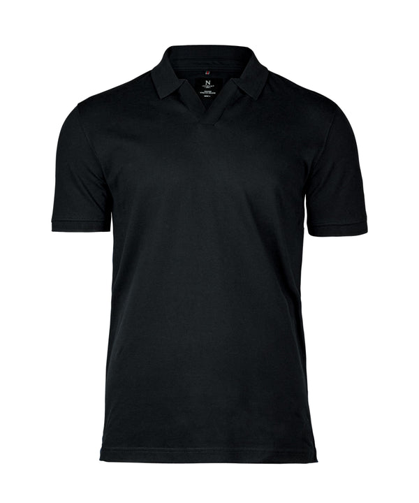Nimbus Harvard V-neck – Stretch Deluxe Polo - Black