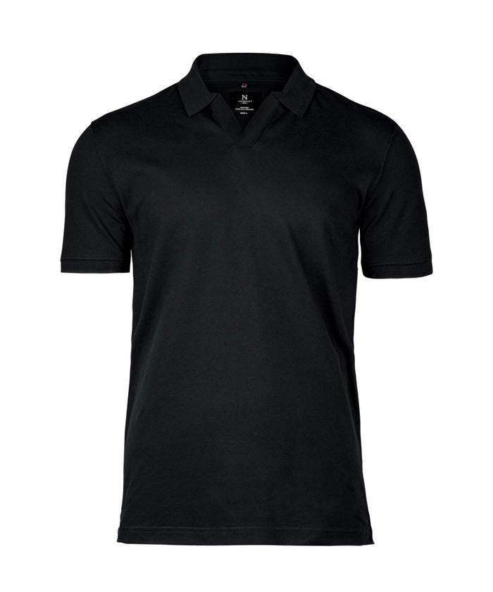 Nimbus Harvard V-neck – Stretch Deluxe Polo - Black