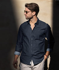 Nimbus Torrance Modern Fit – Raw and Stylish Denim Shirt - Indigo Blue