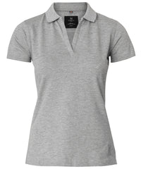 Nimbus Women’s Harvard V-neck – Stretch Deluxe Polo - Grey Melange