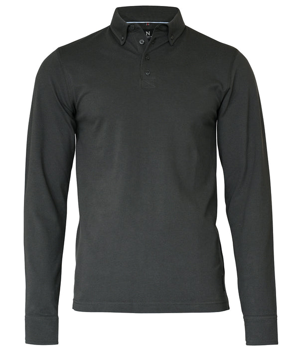 Nimbus Carlington – Deluxe Long Sleeve Polo - Charcoal