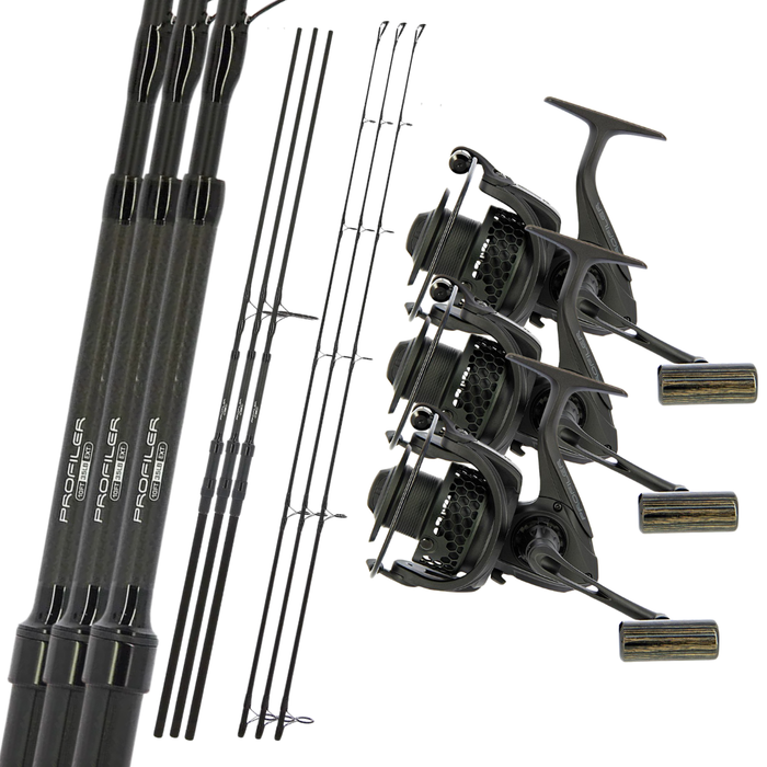 NGT 10ft Profiler Rods x3 & Profiler 60 Reels x3