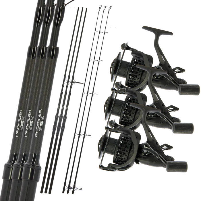 NGT 10ft Profiler Rods x3 & CR60 Reels x3