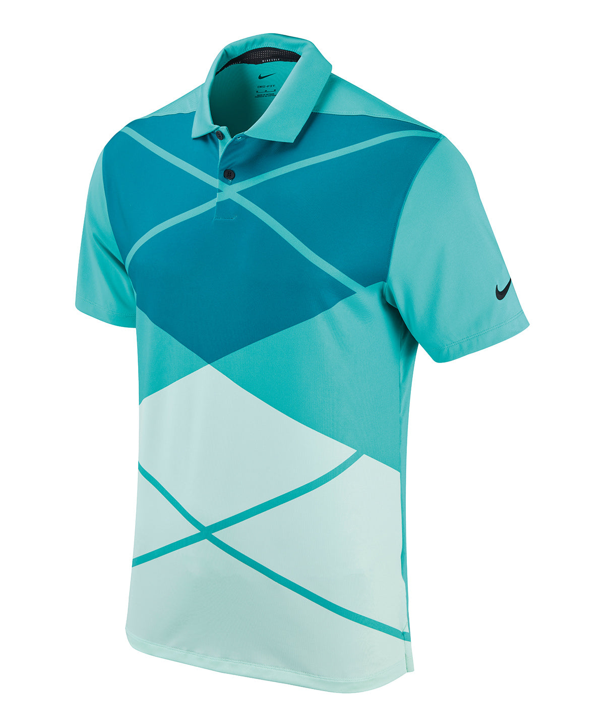 Nike Vapor Argyle Print Polo - Washed Teal/Black