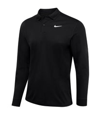 Nike Dri-FIT Victory Solid Long Sleeve Polo - Black/White