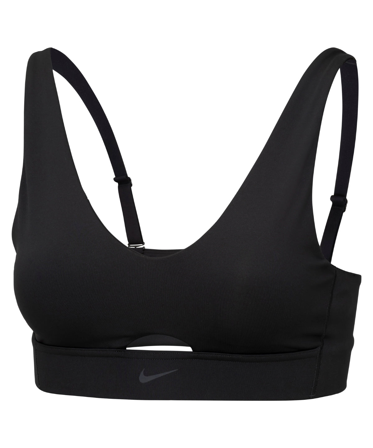 Women’s Nike Dri-FIT Indy Plunge Cutout Bra - Black/Dark Smoke Grey