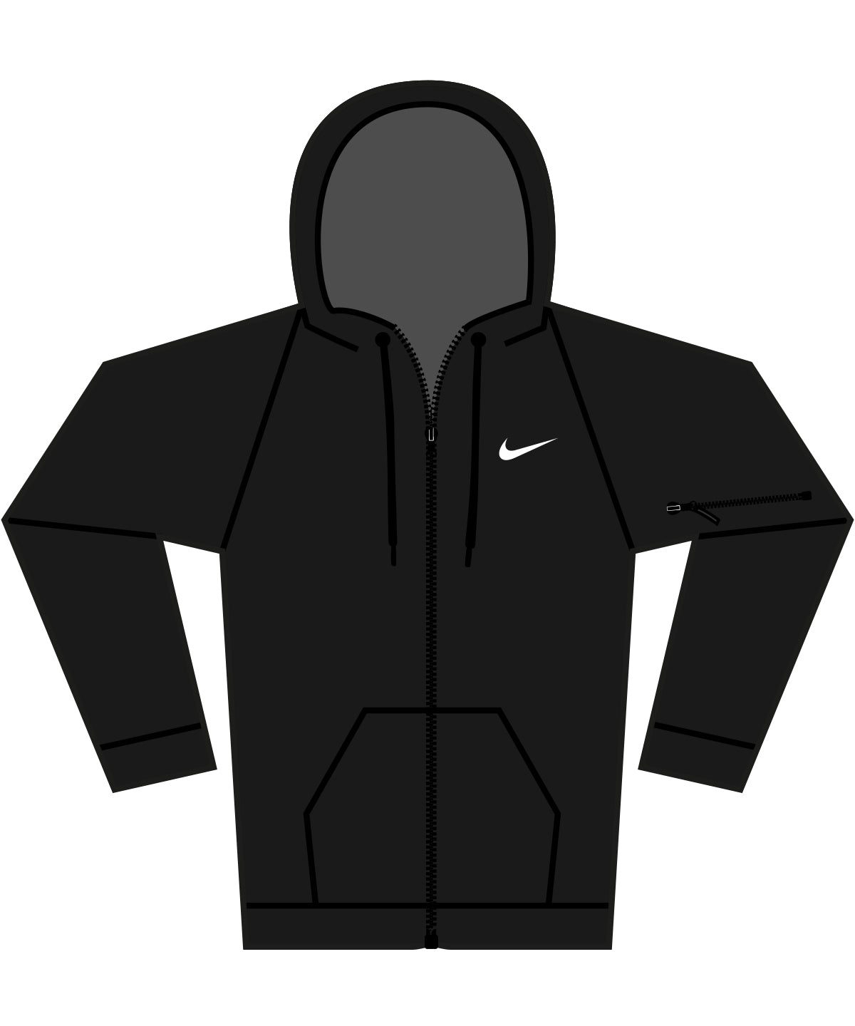 Nike Men’s Full-zip Fitness Hoodie - Black/ Black/ White