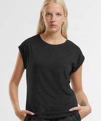Newmorningstudios Women’s Regular Extended Shoulder Tee - Black