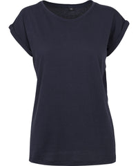 Newmorningstudios Women’s Regular Extended Shoulder Tee - Navy