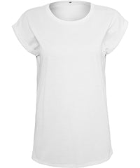 Newmorningstudios Women’s Regular Extended Shoulder Tee - White