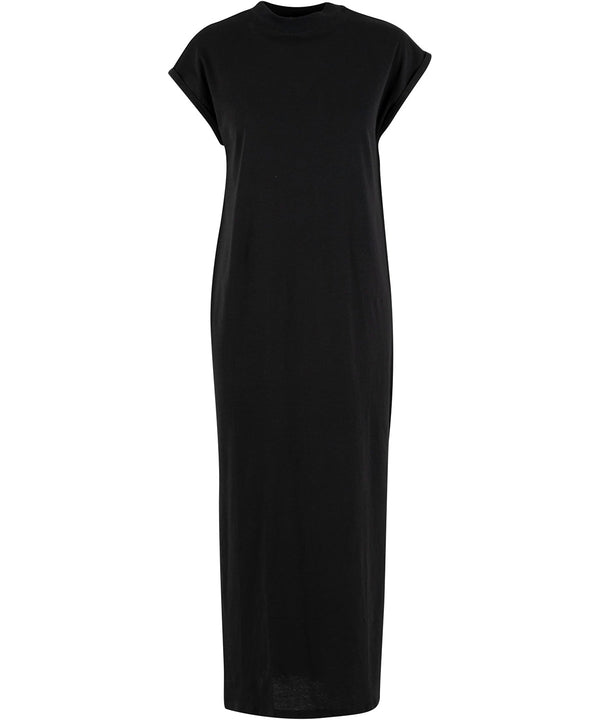 Newmorningstudios Women’s Long Extended Shoulder Dress - Black