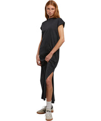 Newmorningstudios Women’s Long Extended Shoulder Dress - Black