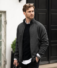 Nimbus Montana – Knitted Fleece Jacket - Dark Grey Melange