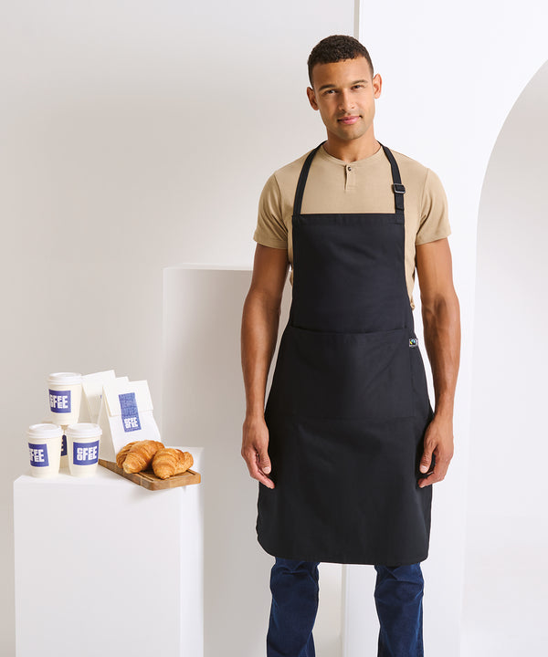 Premier Cotton Bib Apron, Organic and Fairtrade Certified - Black