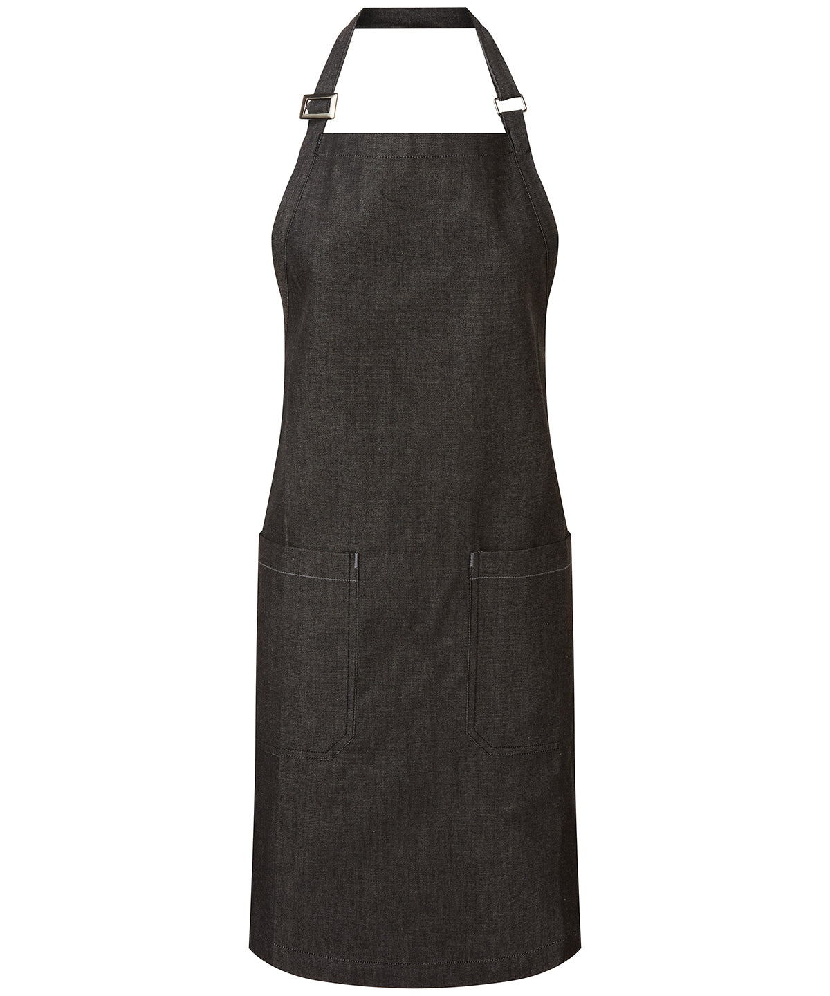 Premier Cotton Denim Bib Apron, Organic and Fairtrade Certified - Black Denim
