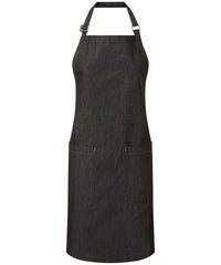 Premier Cotton Denim Bib Apron, Organic and Fairtrade Certified - Black Denim