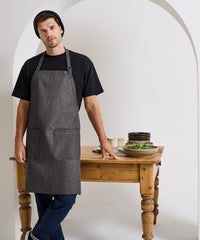 Premier Cotton Denim Bib Apron, Organic and Fairtrade Certified - Black Denim