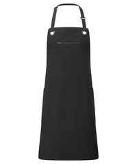 Premier ‘Barley’ Contrast Stitch Bib Apron - Black/Charcoal