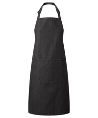 Premier Colours Bib Apron with Pocket - Black Denim