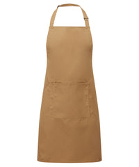 Premier Colours Bib Apron with Pocket - Camel
