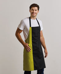 Premier Contrast Bib Apron - Black/Dark Grey