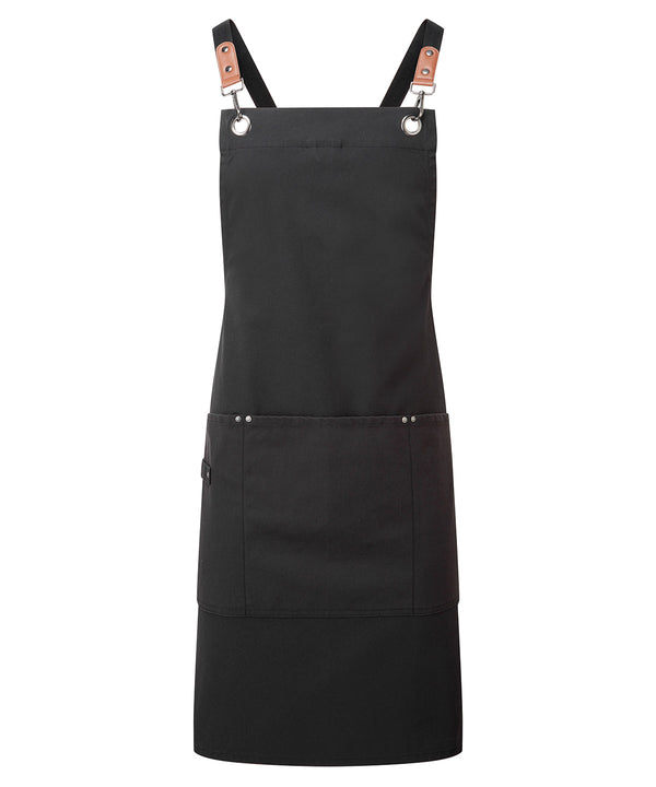 Premier Clip ‘n’ Clasp Cross-back Bib Apron - Black