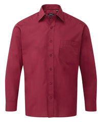 Premier Long Sleeve Poplin Shirt - Burgundy*