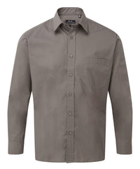 Premier Long Sleeve Poplin Shirt - Dark Grey*
