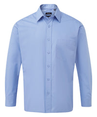 Premier Long Sleeve Poplin Shirt - Mid Blue*