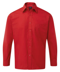 Premier Long Sleeve Poplin Shirt - Red*