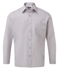 Premier Long Sleeve Poplin Shirt - Silver*